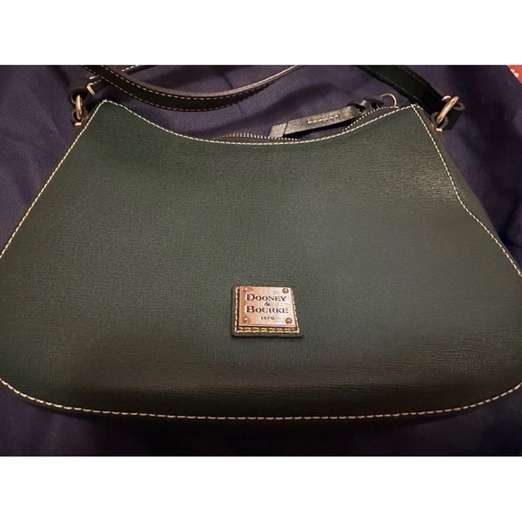Dooney & Bourke Green Shoulder Bag Saffiano Leather Hobo - Picture 2 of 10
